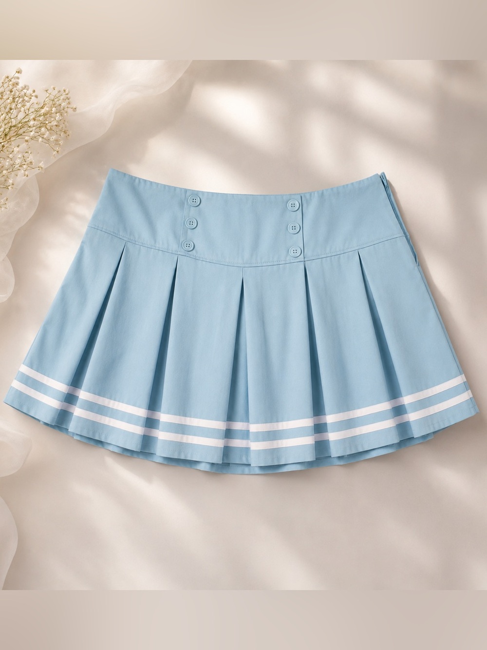 Hot Topic Aqua Blue Pleated Tennis Skirt Plus Size 3X Sailor Stripe Mini
